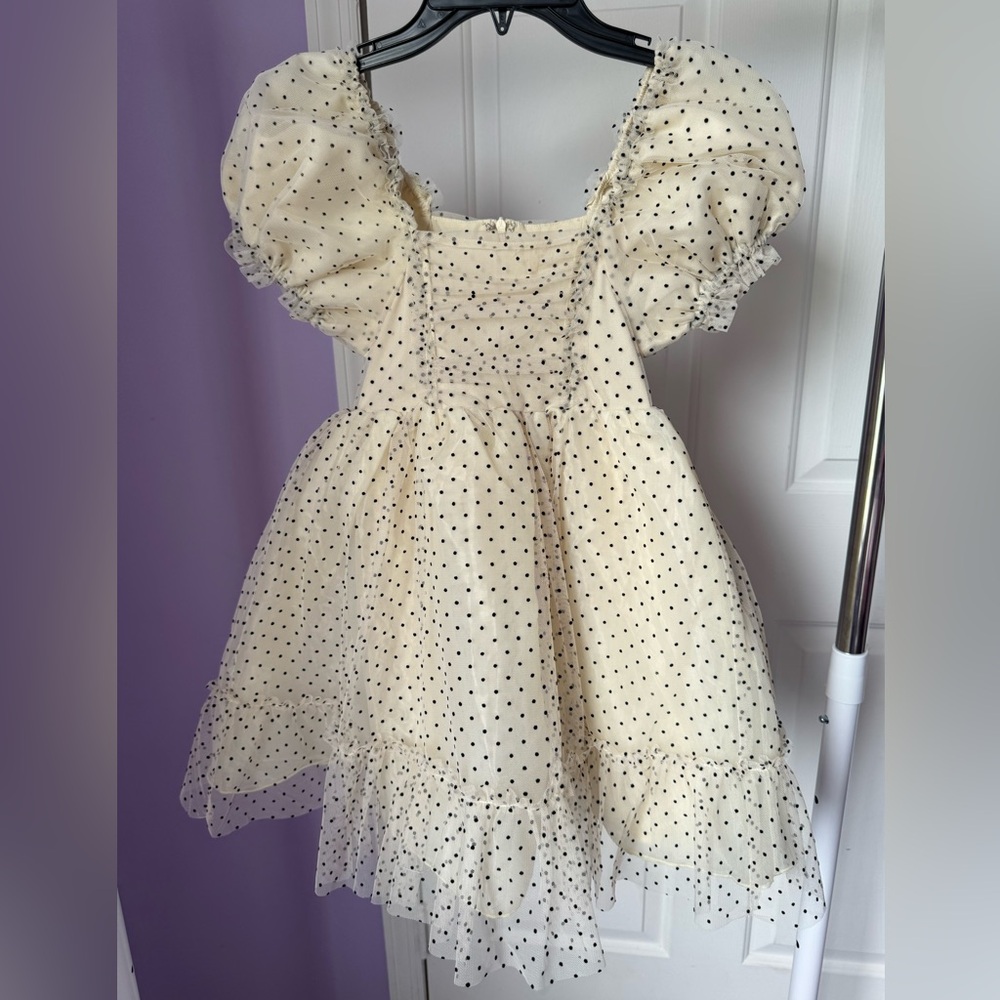 Joyfolie Glenn Dress Cream and Black Dot Size 7